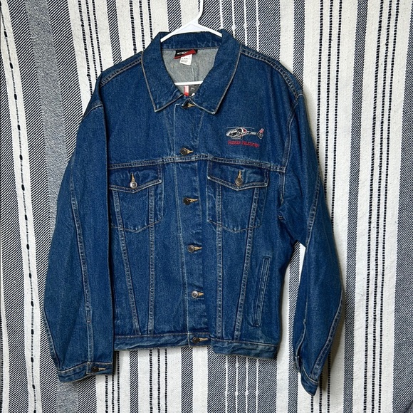 NWT Nebraska Corn Huskers Embroidered Denim Jacket - Picture 1 of 5